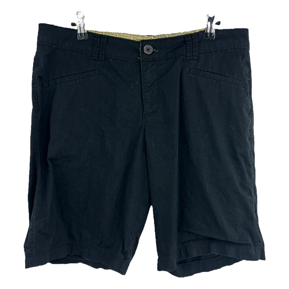 Lee Black Bermuda Shorts Natural Fit Womens M Chino Work Minimalist 90s Gorpcore